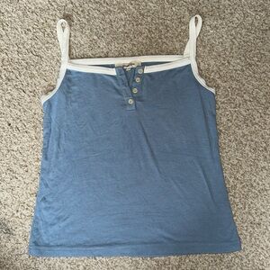 Light blue tank top with white lining